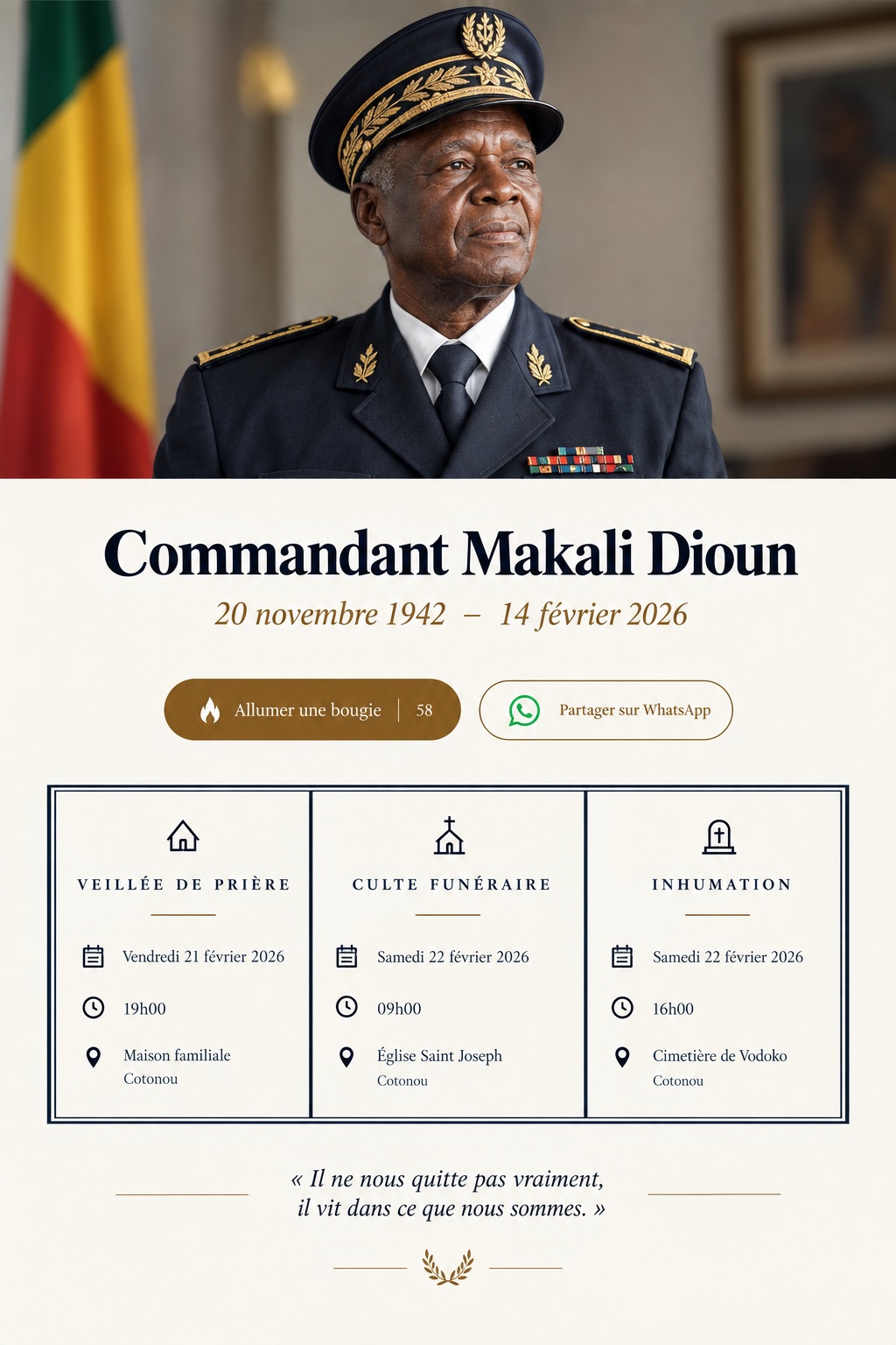 Aperçu du template Hommage
